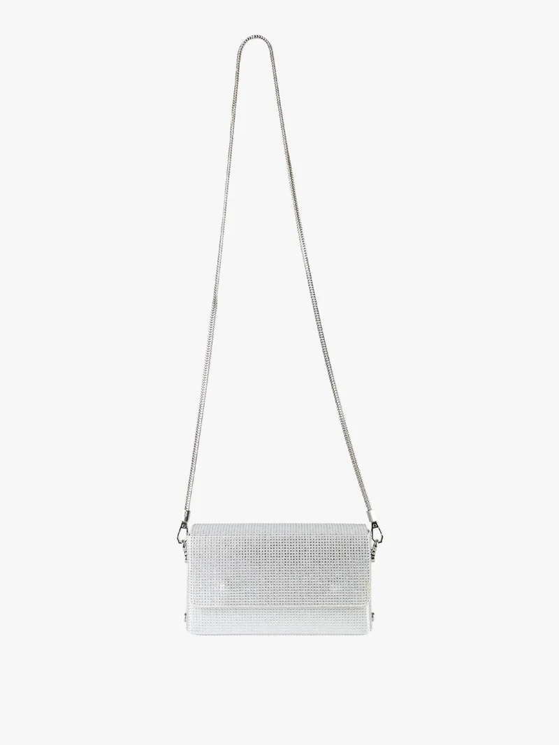 Pochette elegante da donna con strass - argento