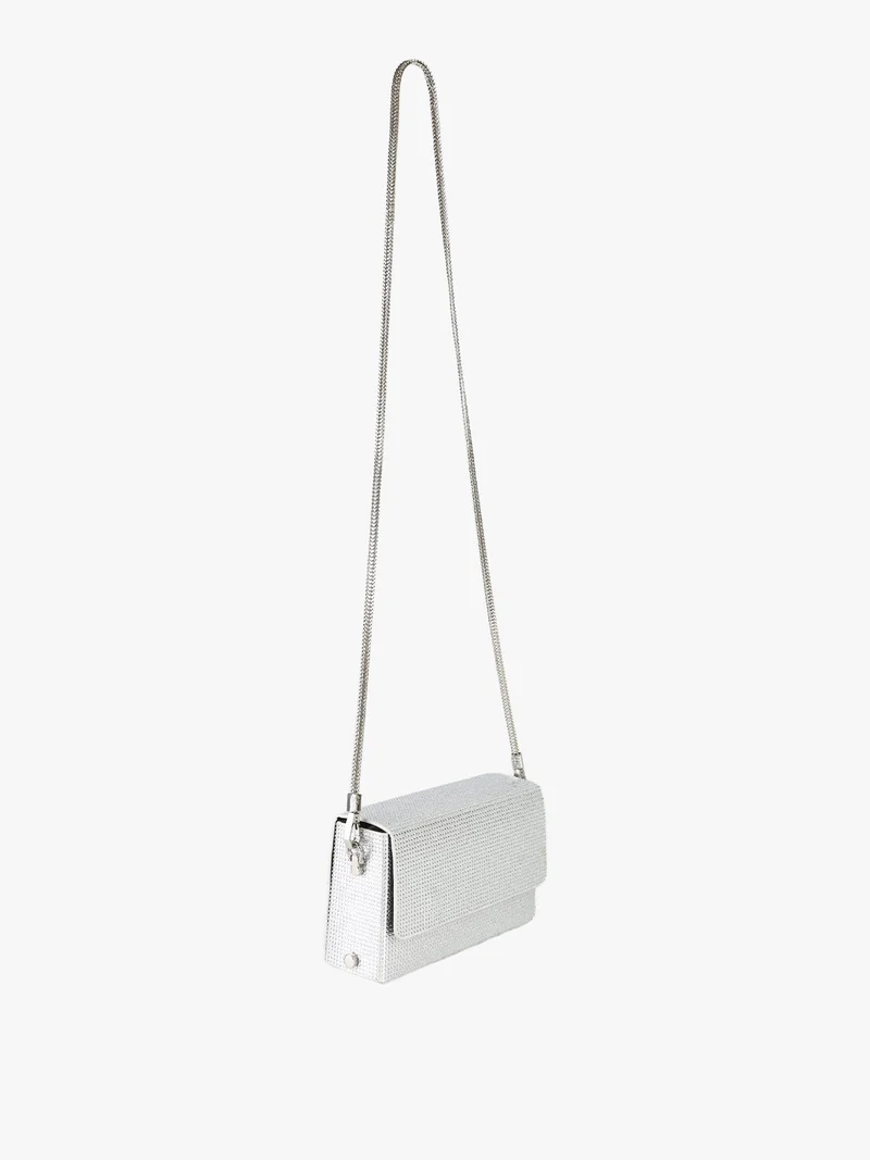 Pochette elegante da donna con strass - argento