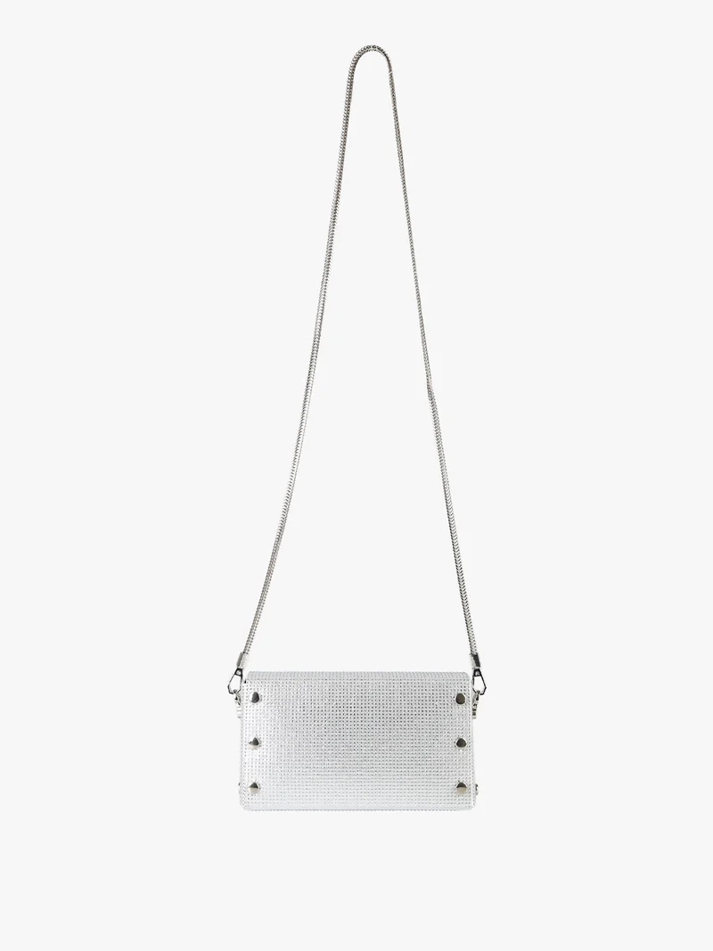 Pochette elegante da donna con strass - argento