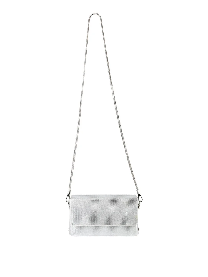 Pochette elegante da donna con strass - argento