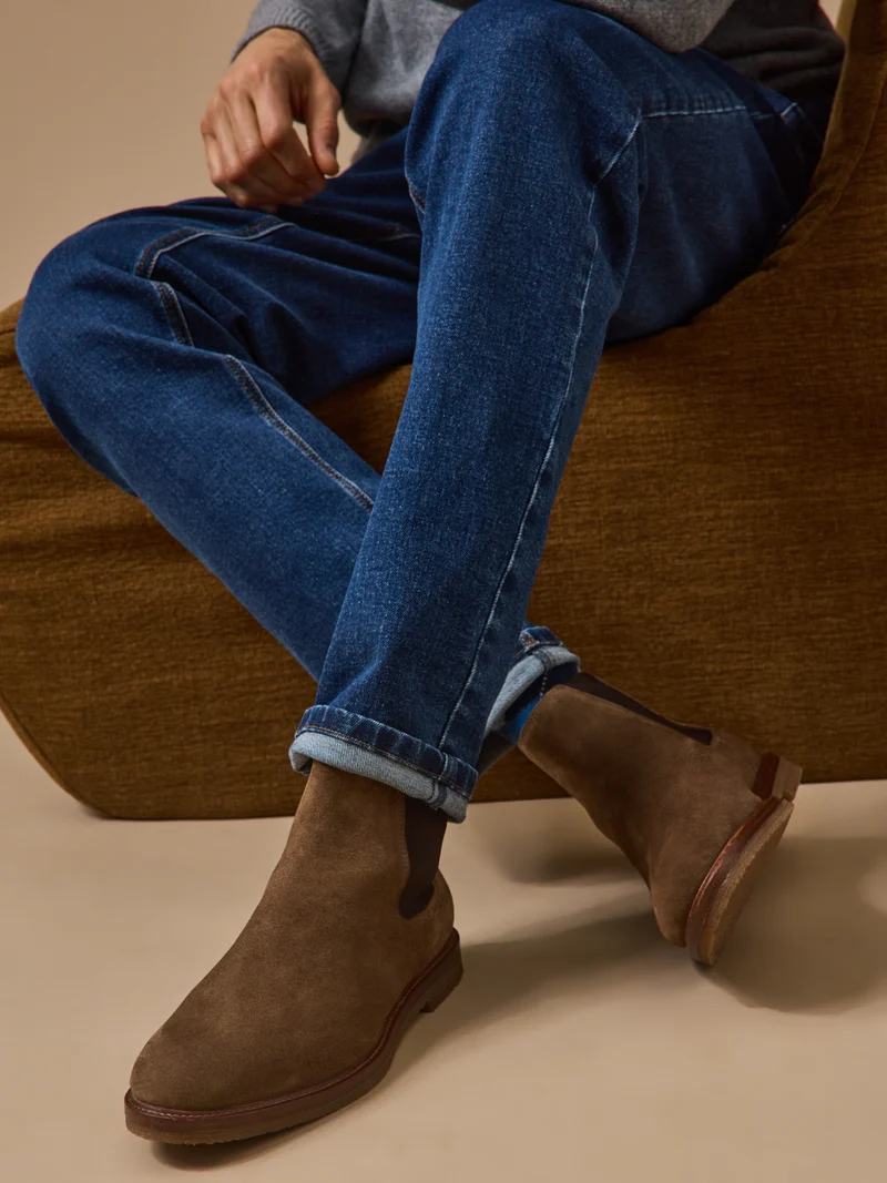 Herren-Chelsea-Boots aus Veloursleder