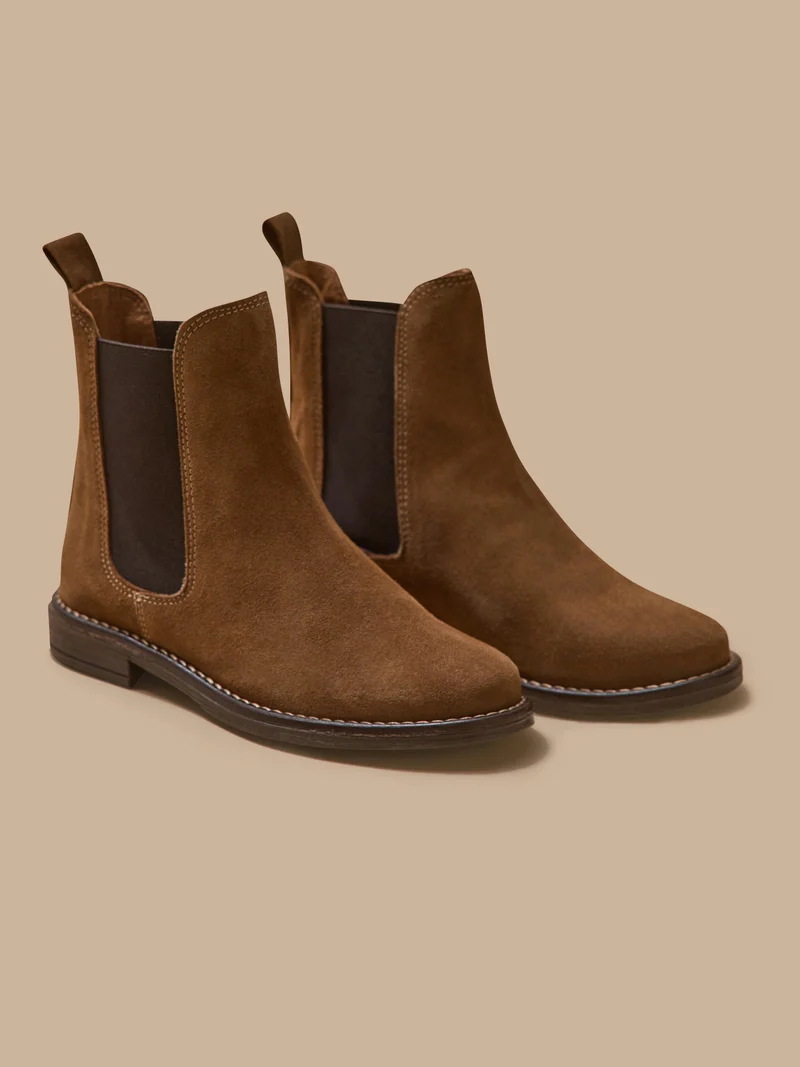 Mädchen-Chelsea-Boots aus Veloursleder