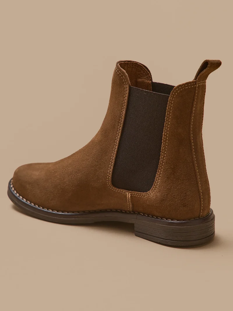 Mädchen-Chelsea-Boots aus Veloursleder