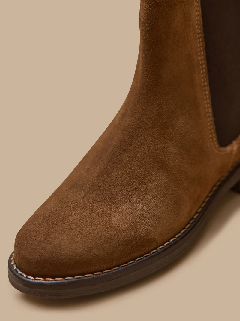 Mädchen-Chelsea-Boots aus Veloursleder