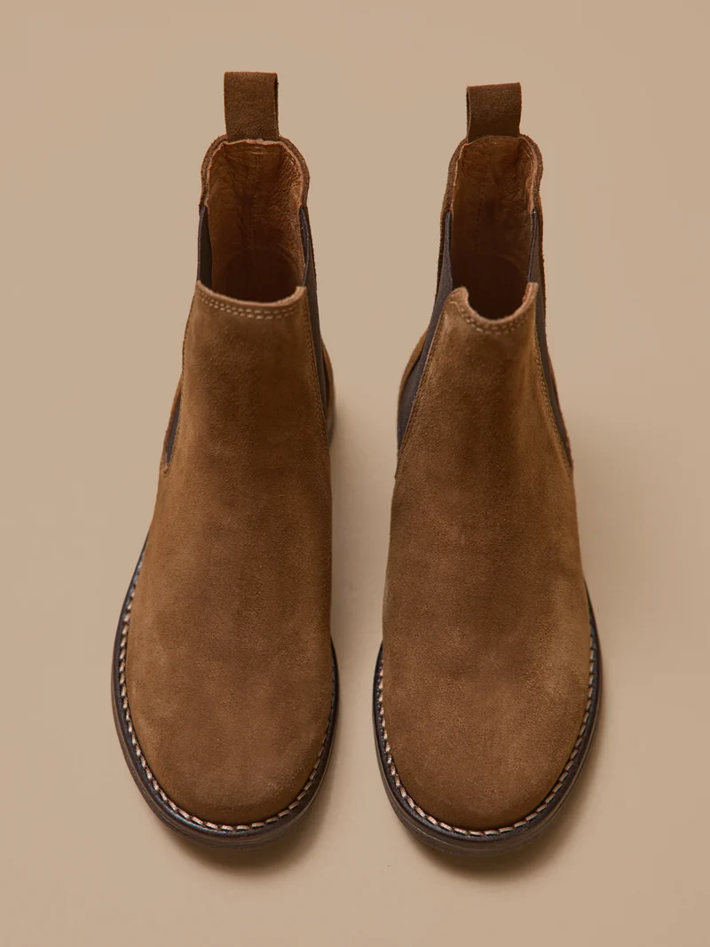 Mädchen-Chelsea-Boots aus Veloursleder