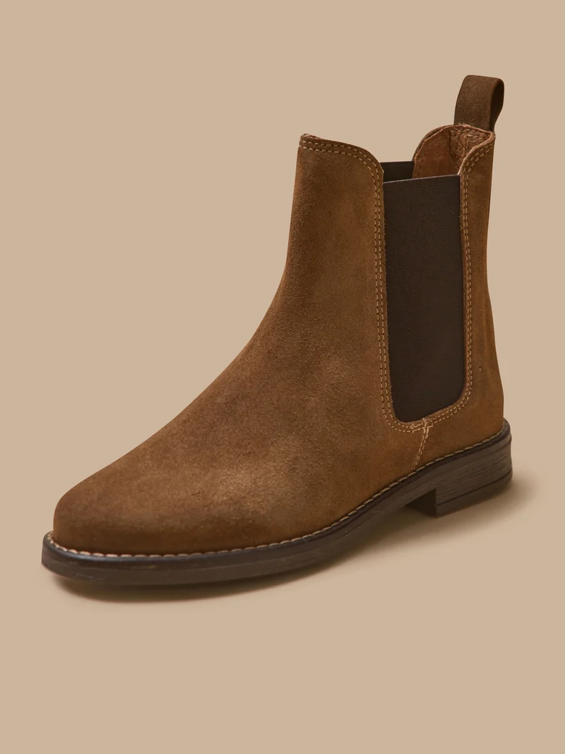 Mädchen-Chelsea-Boots aus Veloursleder