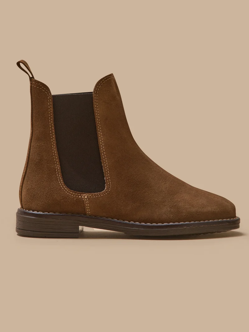 Mädchen-Chelsea-Boots aus Veloursleder