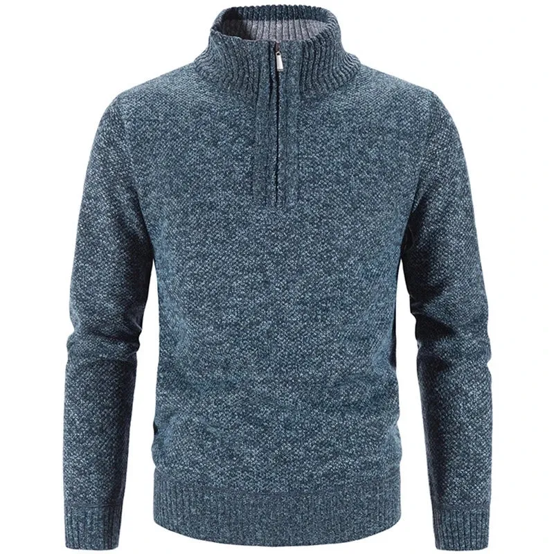 Elegant Thick Fleece Zip Sweater