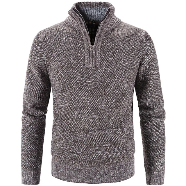 Elegant Thick Fleece Zip Sweater