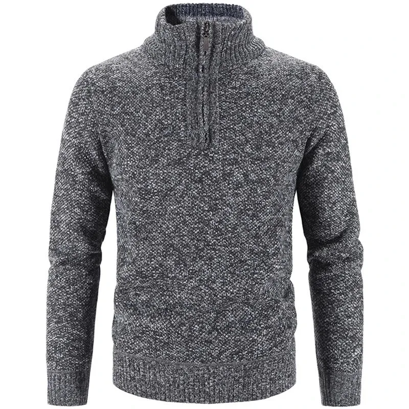 Elegant Thick Fleece Zip Sweater
