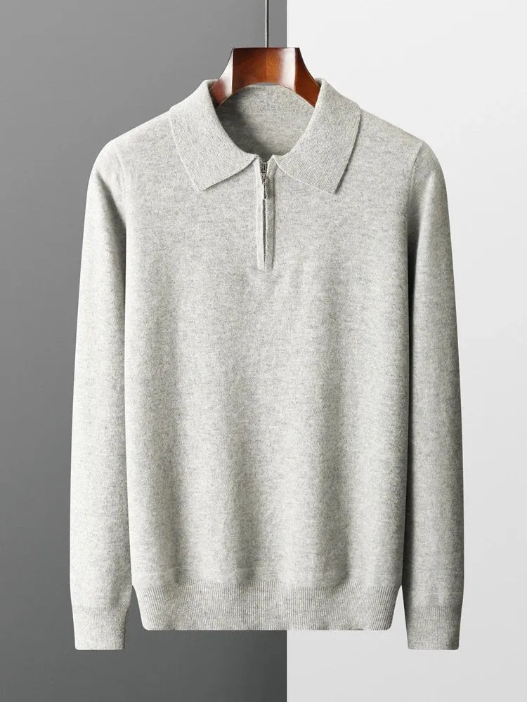 Elegant Cashmere Polo Sweater