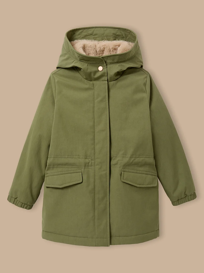 Mädchen-Parka mit Futter aus Pelzimitat