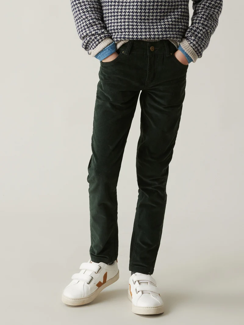 Jungen Slim Fit Hose aus Velours