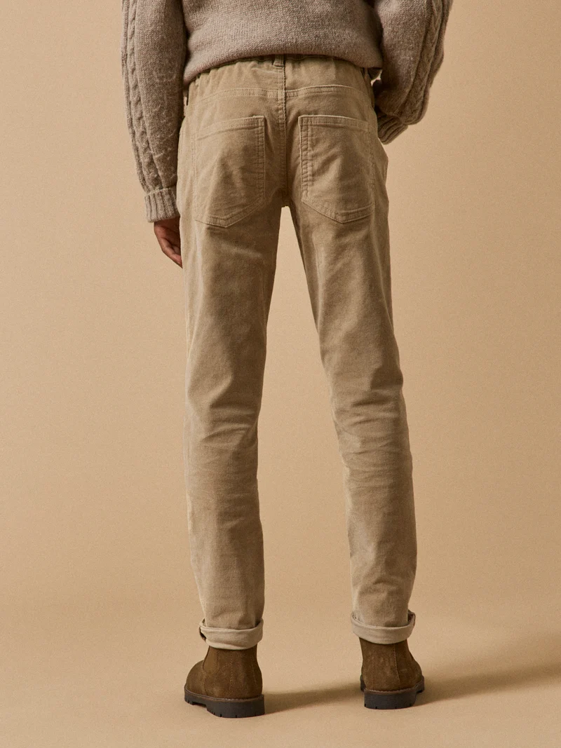 Jungen Slim Fit Hose aus Velours