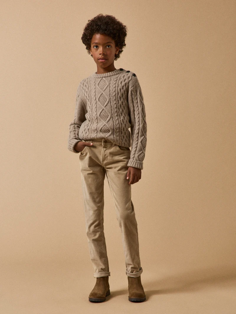 Jungen Slim Fit Hose aus Velours