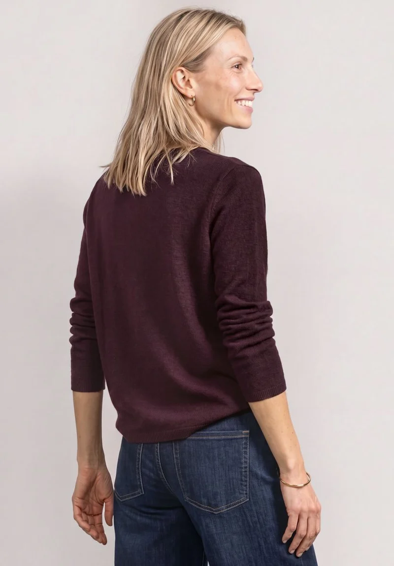 Pullover mit Boat Neck und Rollkanten