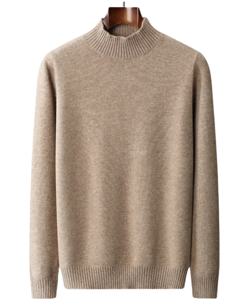 Elegant High Collar Merino Wool Turtleneck
