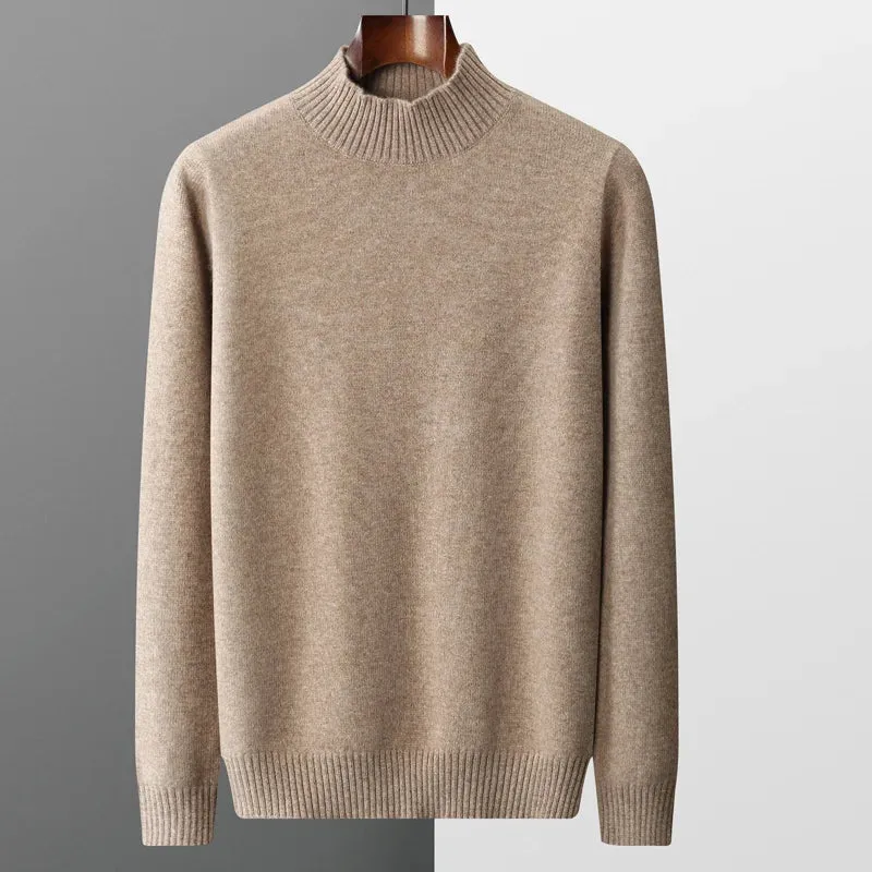 Elegant High Collar Merino Wool Turtleneck
