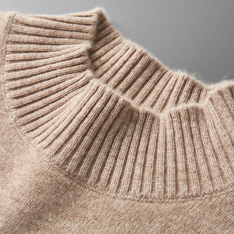 Elegant High Collar Merino Wool Turtleneck