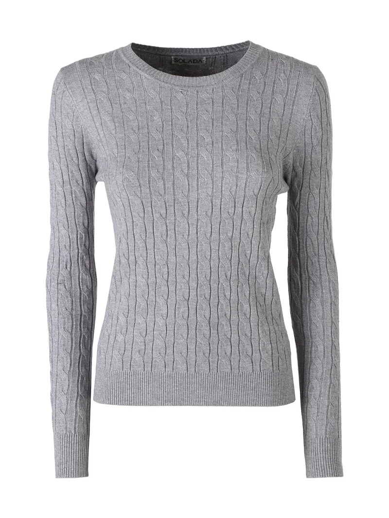 Pullover donna in maglia con lurex - grigio