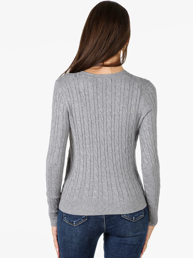 Pullover donna in maglia con lurex - grigio