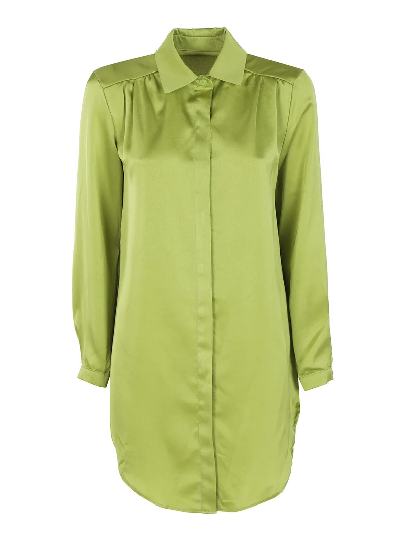 Maxi camicia donna effetto raso - mela