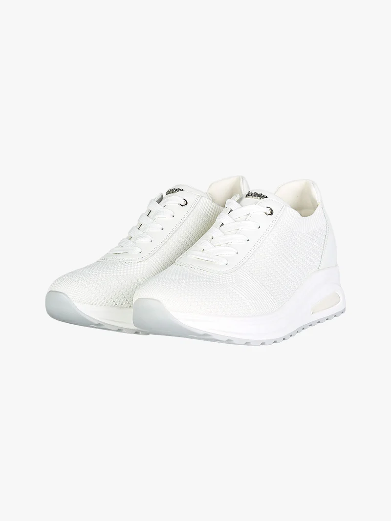 Sneakers sportive da donna in maglia con air - bianco
