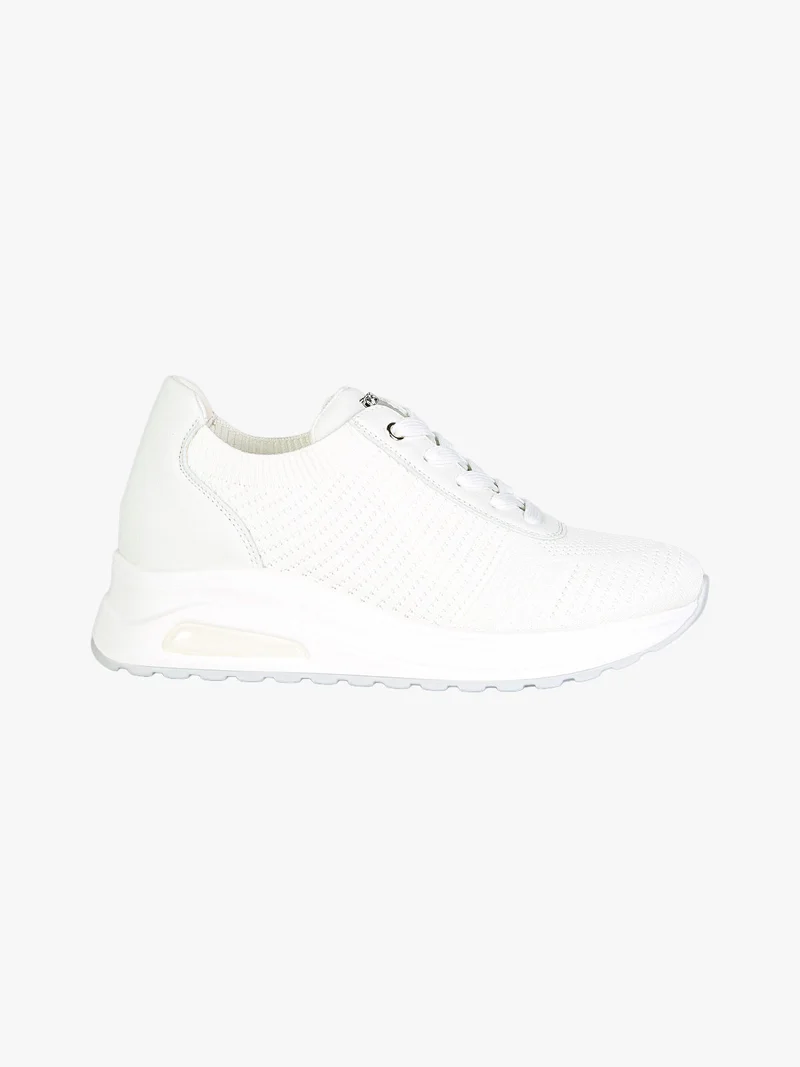 Sneakers sportive da donna in maglia con air - bianco