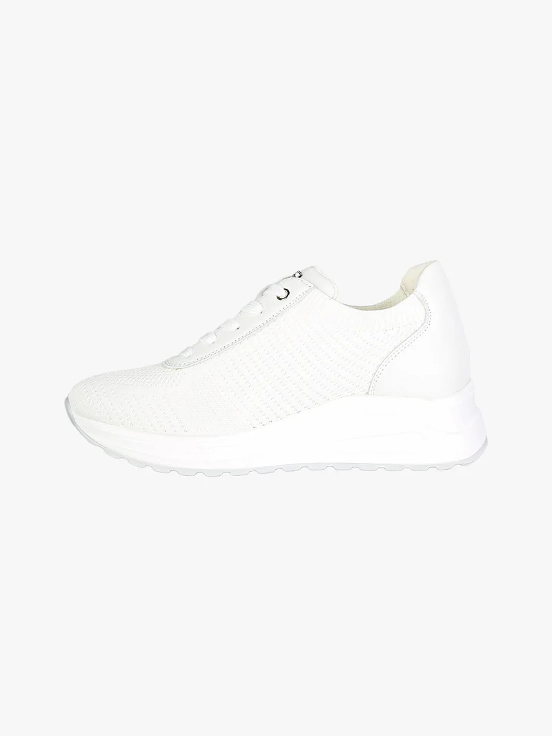 Sneakers sportive da donna in maglia con air - bianco