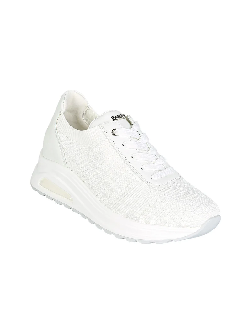 Sneakers sportive da donna in maglia con air - bianco