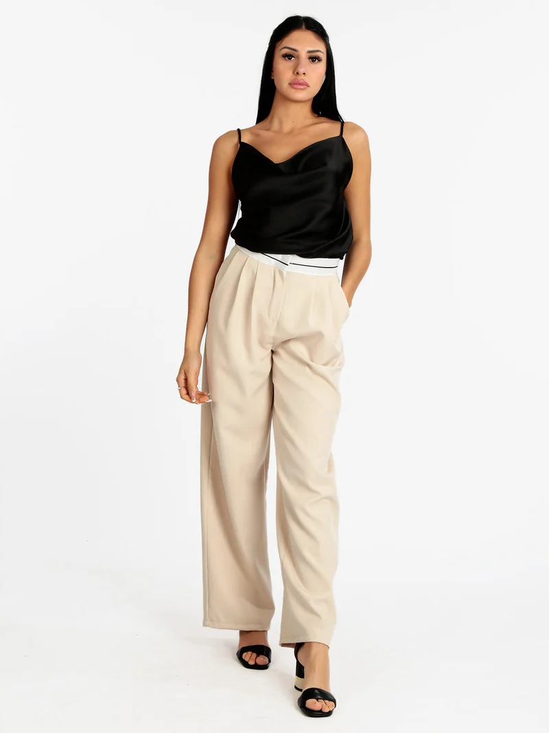 Top donna con scollo a cascata - nero