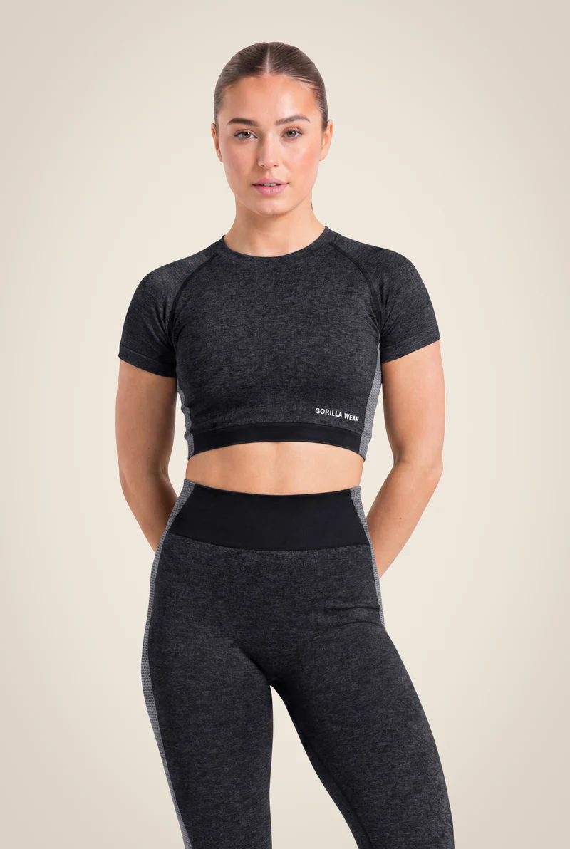 Selah Seamless Crop Top - Black