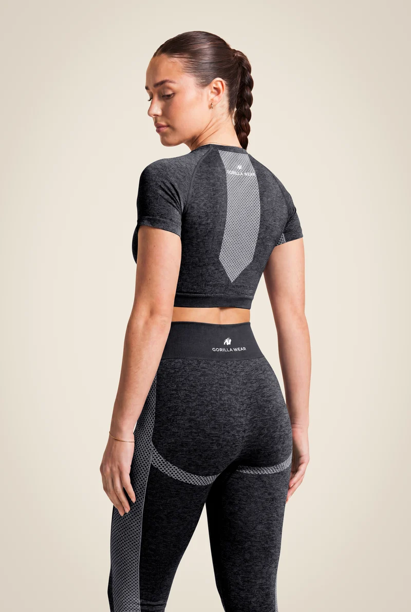 Selah Seamless Crop Top - Black