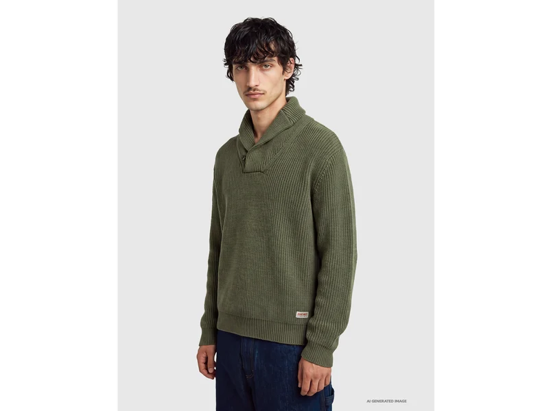 Pullover mit Schalkragen aus 100 % Wolle