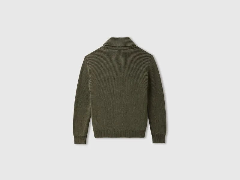 Pullover mit Schalkragen aus 100 % Wolle