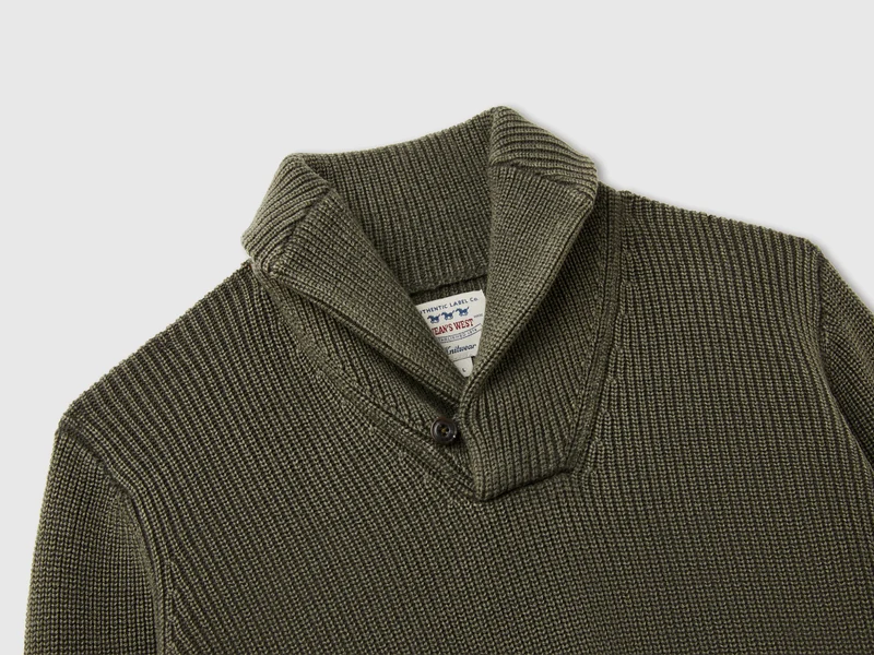 Pullover mit Schalkragen aus 100 % Wolle