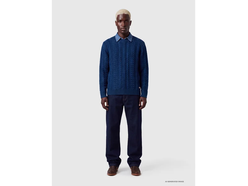 Zopfstrickpullover aus 100 % Wolle