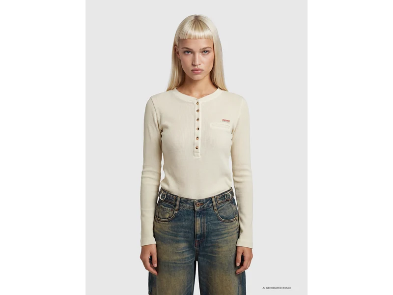 Henley-T-Shirt im Vintage-Stil