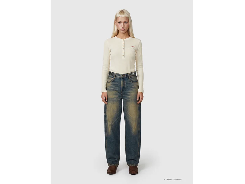 Henley-T-Shirt im Vintage-Stil