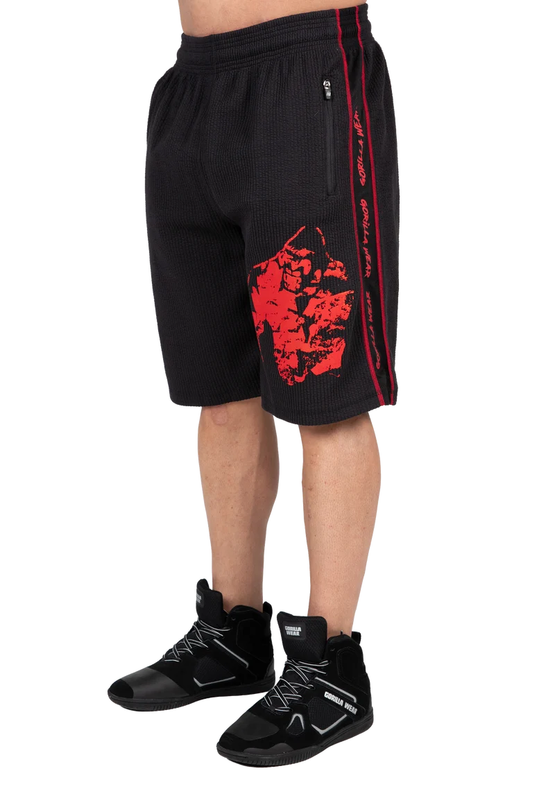 Buffalo Old School Workout Shorts - Black/Red
