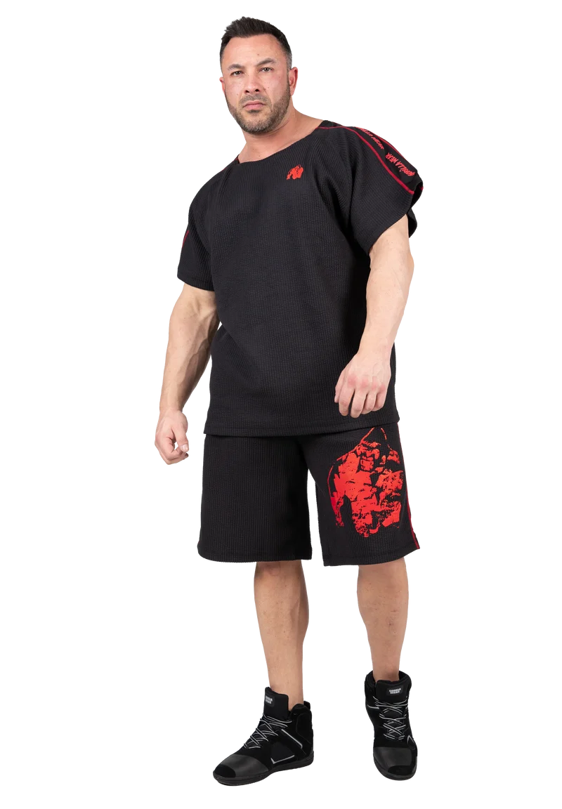Buffalo Old School Workout Shorts - Black/Red