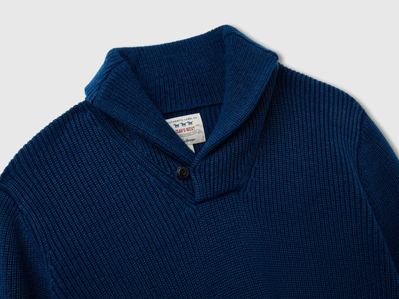 Pullover mit Schalkragen aus 100 % Wolle