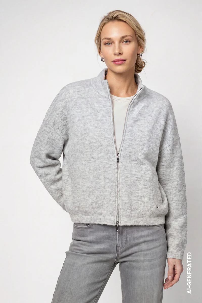 Strickjacke mit Reißverschluss