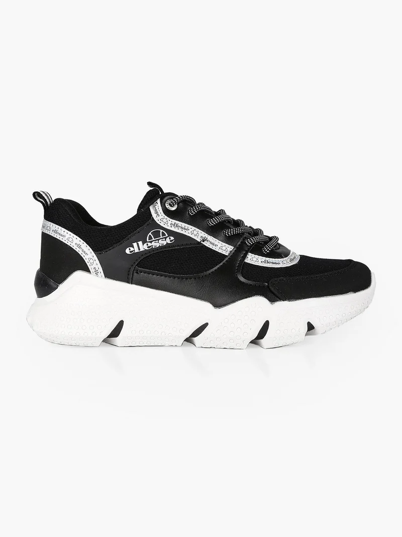 Sneakers stringata con zeppa - nero