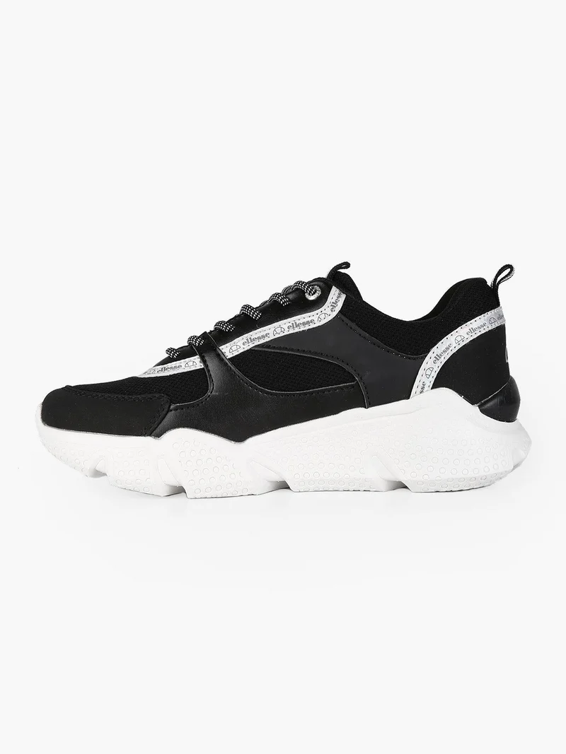 Sneakers stringata con zeppa - nero