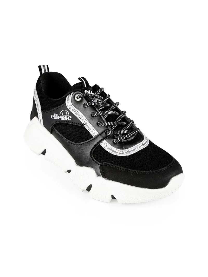 Sneakers stringata con zeppa - nero