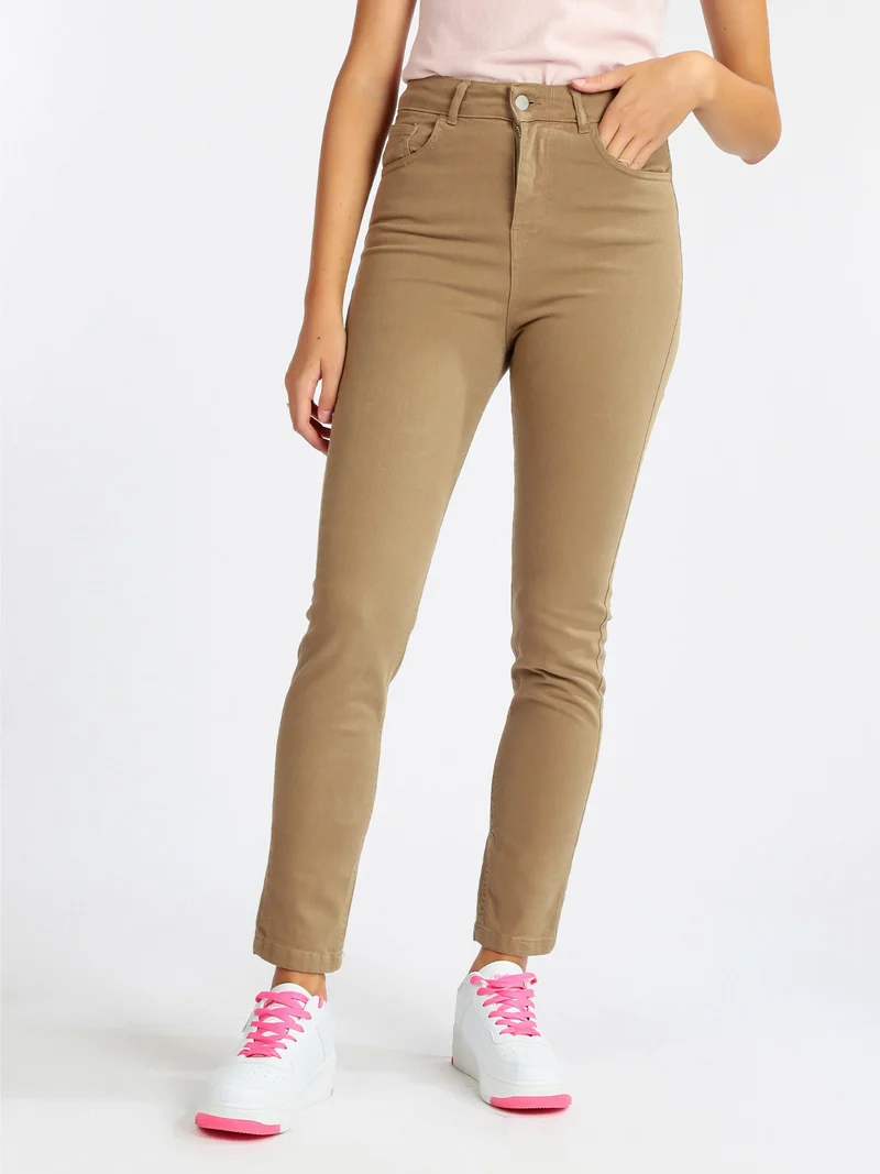 Jeans donna regular fit - cammello