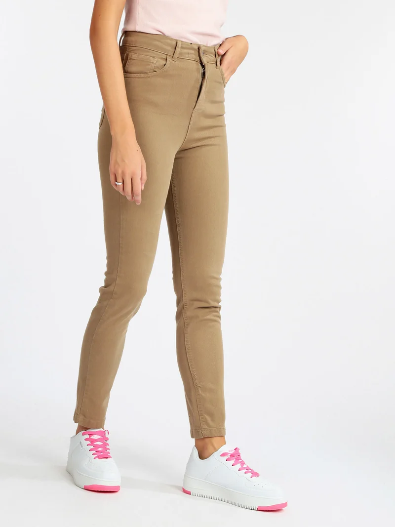 Jeans donna regular fit - cammello