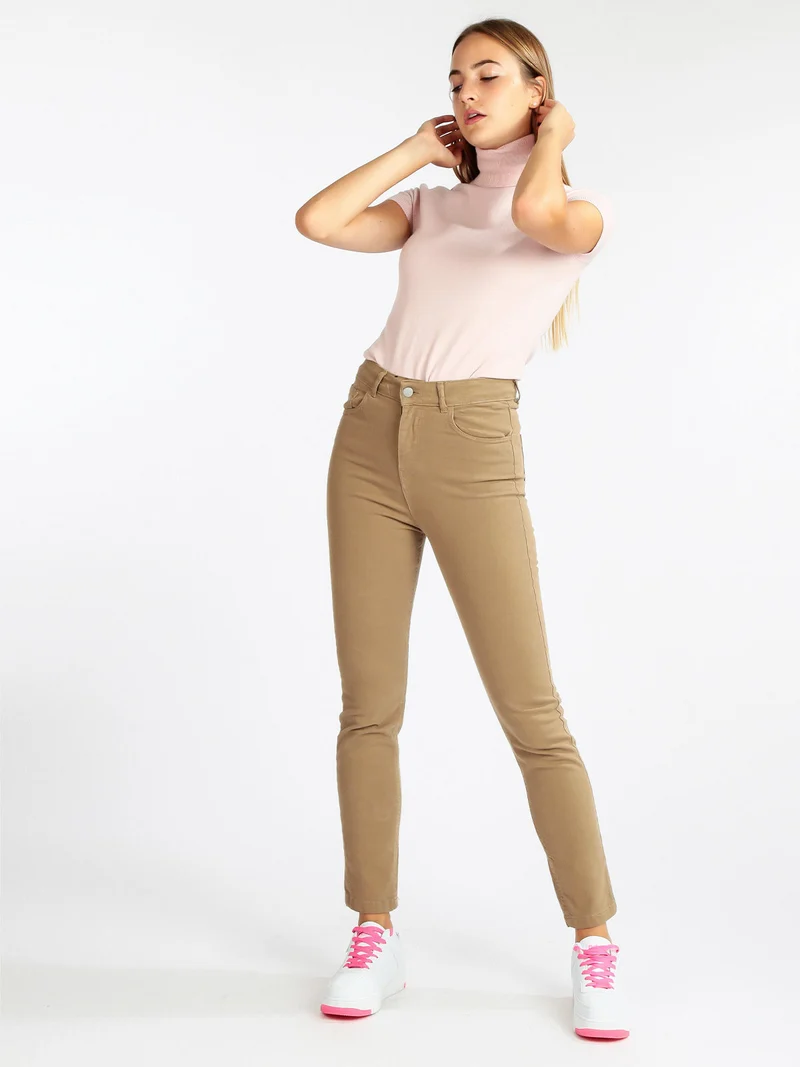 Jeans donna regular fit - cammello