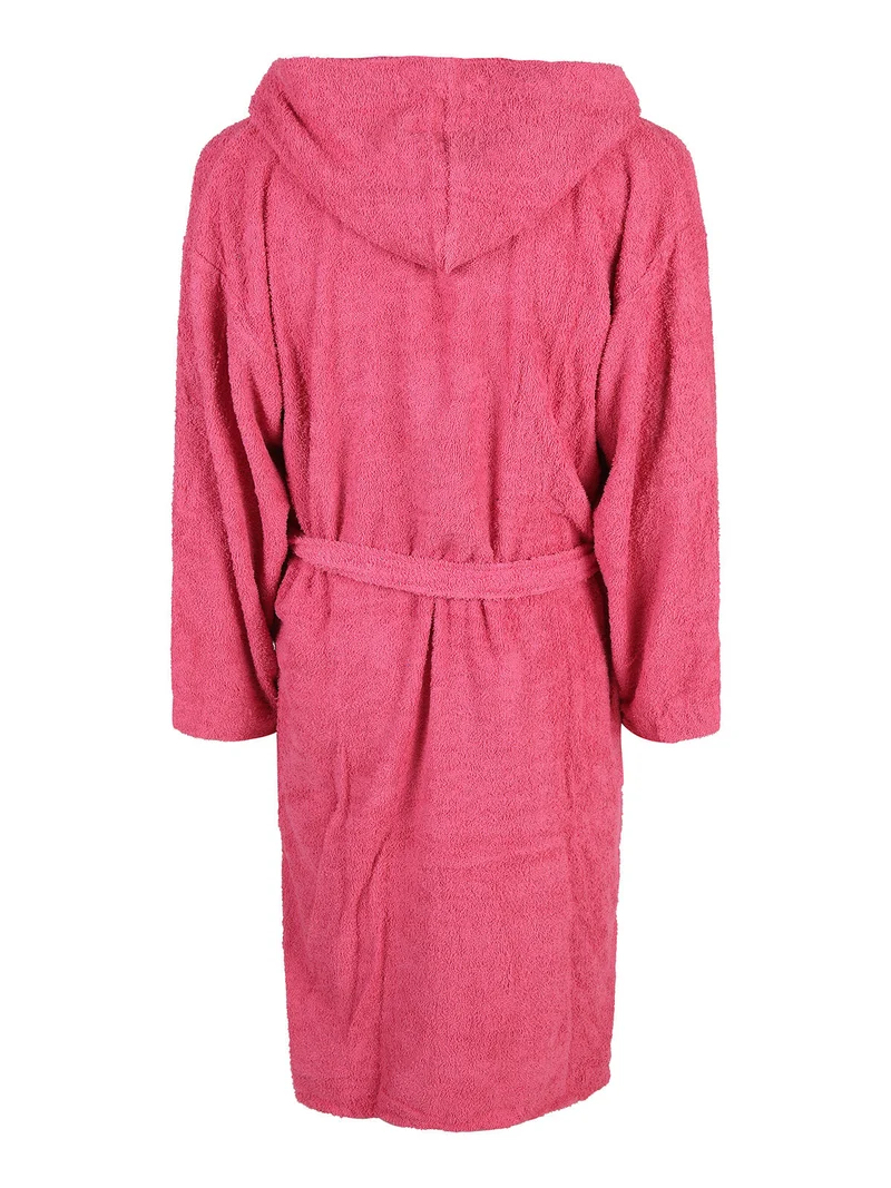 Accappatoio unisex in spugna con cappuccio - fucsia
